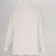thumbnail image 5 of ABATAB Womens Cotton Linen Shirts Plus Size Long Sleeve Button Side Slit Trendy T-Shirts Casual Pleated V-Neck Travel Vacation Tops(X-Large,White), 5 of 6