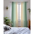 thumbnail image 3 of Sage Green Ombre Sheer Curtains 84 Inch Length 2 Panels Set for Living Room/Bedroom, Modern Yellow Gradient Farmhouse Art Kitchen Curtains Grommet Semi-Sheer Curtains Window Treatments 42"x84"x2, 3 of 7