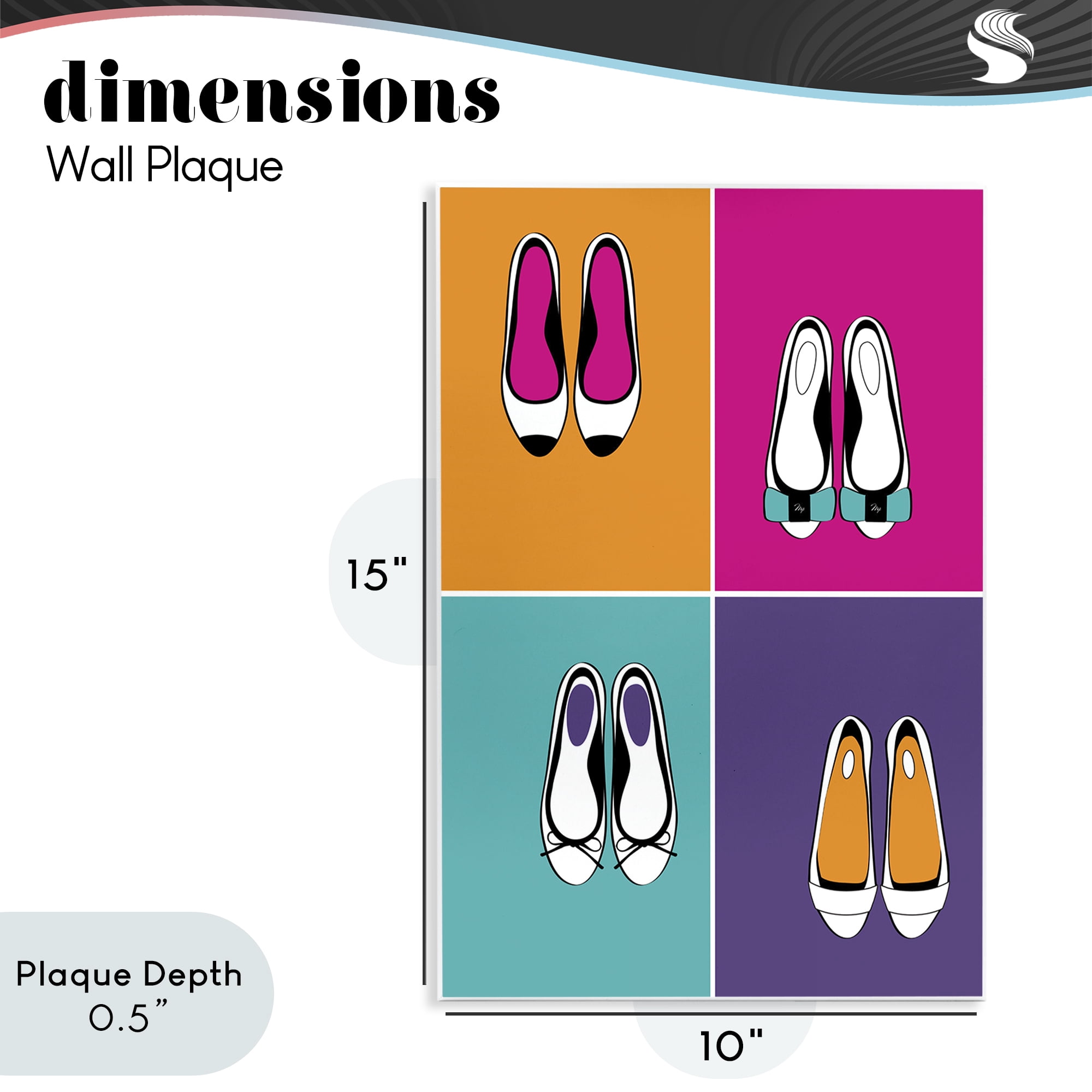 Stupell Industries Bold Pop Trendy Flats Wall Plaque Art, design by Martina Pavlova