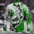 thumbnail image 2 of KANG Men's Christmas Fashion 3d Printed Casual Holiday Carnival Button Lapel Long Sleeved Shirt, 2 of 3