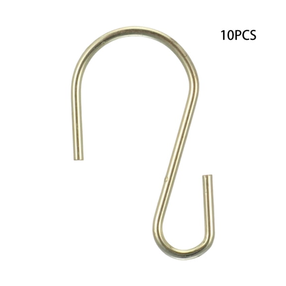 ZHZFKQ 10 Pack 1 Inch S Hooks, Gold Steel S Hooks for Hanging Jeans, Pans, Pots, Plants, Bags & Towels, Kitchen Closet Hooks Hanger, Ornament Hooks, Small S Shaped Hooks for Rod Dia Less Than 1"