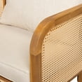 thumbnail image 5 of Christopher Knight Home Bohemian Outdoor Wicker Lounge Chair with Cushion, Solid Wood Frame, Beige, Set of 2, 5 of 11