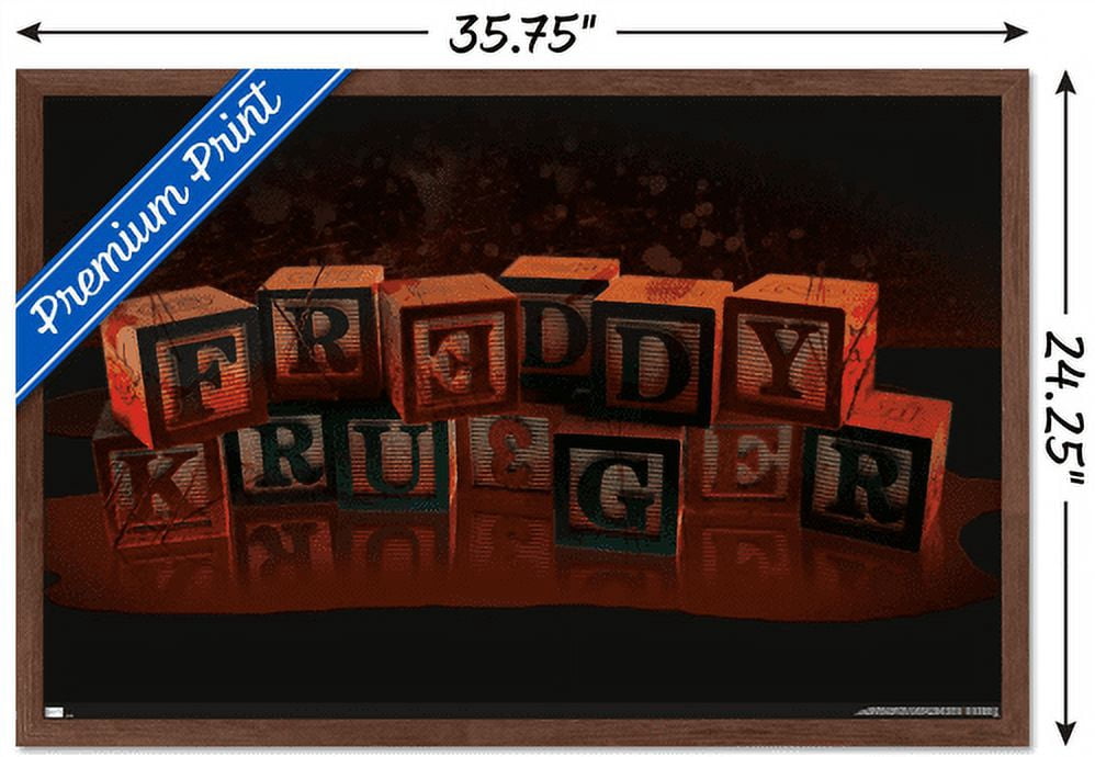 A Nightmare on Elm Street - Blocks Wall Poster, 22.375" x 34", Framed