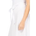 thumbnail image 5 of Women's Solid Vintage High Waist A-Line Midi Skirt with Bow Tie Belt, 5 of 6
