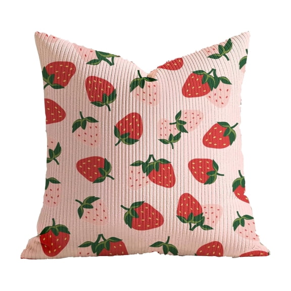 Btomtd 18 x 18 Pillow Covers, Spring Strawberry Flower Floral Throw Pillow Cover, Couch Pillow Cases for Sofa Bed Home, Pink