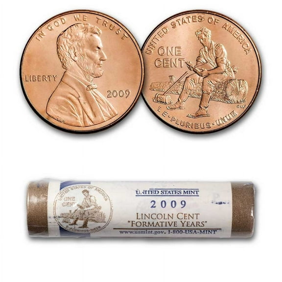 2009-P Lincoln Cent Formative Years 50-Coin Mint Wrapped Roll BU