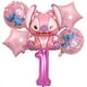 thumbnail image 4 of Juego de 6 globos de aluminio de Disney Lilo & Stitch con forma de ángel rosa para decoración de fiestas de cumpleaños de niños y niñas, suministros para baby shower, globos de aire, 4 of 5