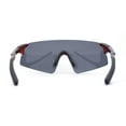 thumbnail image 4 of Polarized Mens Cool Futuristic Curved Shield Rimless Plastic Sport Sunglasses Tortoise - Black, 4 of 4