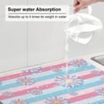 thumbnail image 7 of TEQUAN Dish Drying Mat for Kitchen Counter, Microfiber Super Absorbent Pastel Flowers Stripes Prints Dish Drainer Mats, 18 x 24 inches, 7 of 7