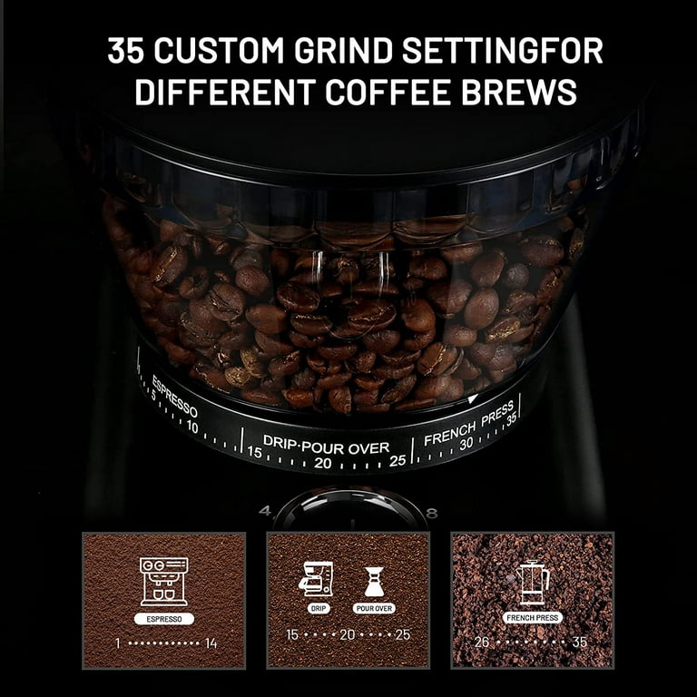 Electric Coffee Grinder 25 Levels Household Adjustable 250g Large