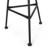 thumbnail image 6 of GDF Studio Pabrico Outdoor Wicker Side Table with Glass Top, Light Brown and Black, 6 of 7