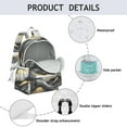 thumbnail image 4 of Black and Gold Marble Backpack for School,Cute School Bag,Schoolbag with Adjustable Shoulder Straps & Padded Back,13.4"x11"x4.7", 4 of 6