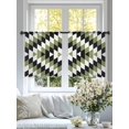 thumbnail image 4 of Aztec Southwest Sheer Curtains 54 Inches Long 2 Panels Vintage Abstract Green Black Geometric Rustic Light Filtering Semi Sheer Window Curtains Drapes for Bedroom Living Room 52"x54", 4 of 7