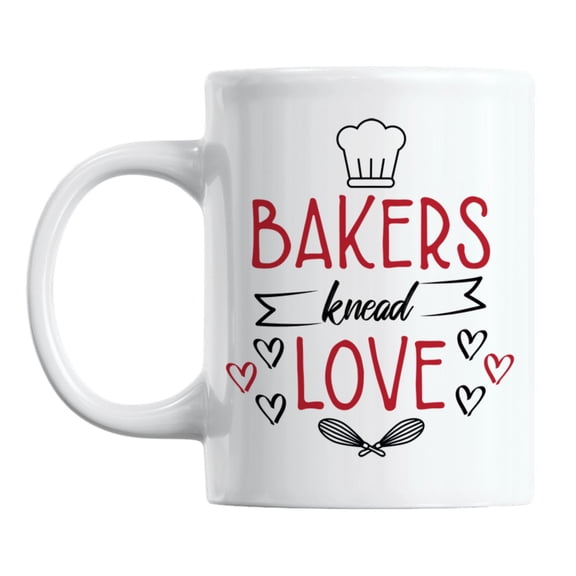 Bakers Knead Love, Baking Pun White Ceramic Coffee & Tea Mug (11oz)