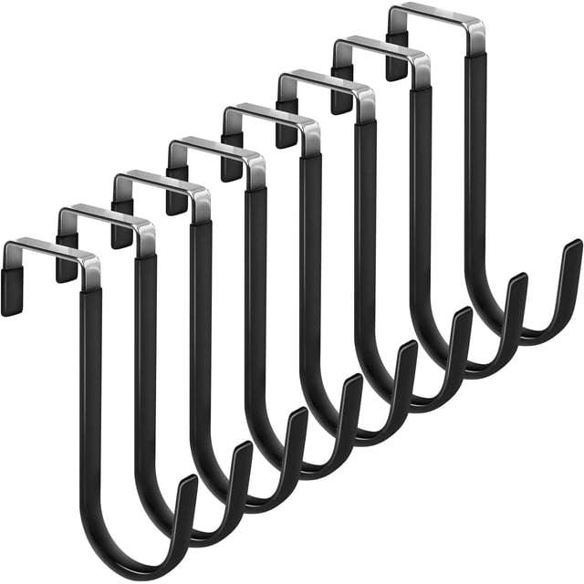 FYY Ganchos para Colgar sobre la Puerta, Paquete de 4 Ganchos para Colgar con Goma para Evitar rayones, Organizador Resistente para Sala de Estar, baño, Dormitorio, Cocina, Colgar Ropa, Toallas, Sombr