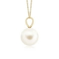 thumbnail image 2 of ANGARA Freshwater Cultured Pearl Solitaire V-Bale Pendant in 14K Yellow Gold for Women | June Birthstone, Birthday, Anniversary, Jewelry Gift for Women | Pearl Necklace, 2 of 5