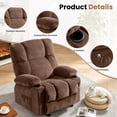 thumbnail image 4 of JMYMRY Rocker Recliner Chair with Vibration Massage and Heating, Cup Holders and Side Pockets, Adjustable Lounge Chair for Living Room, Brown, 4 of 8