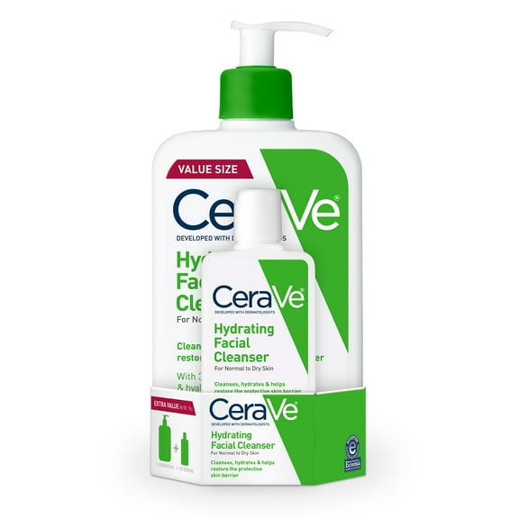 CeraVe Hydrating Facial Cleanser, Gentle Face Wash for Normal to Dry Skin