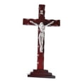 thumbnail image 4 of Wooden Wall Crucifix Cross Jesus Statue Figurine Pine Craft Christmas Home Living Room Ornament, 4 of 9