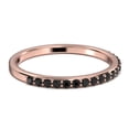 thumbnail image 3 of Petite shared prong Black Diamond Moissanite 0.36ct 1.5mm round cut 18K Rose Gold over silver wedding band, 3 of 4