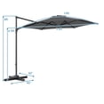 thumbnail image 2 of Costway Parasol Déporté de Patio 10 Pi avec Rotation à 360°, Évent, Base en Croix Incluse Gris, 2 of 10