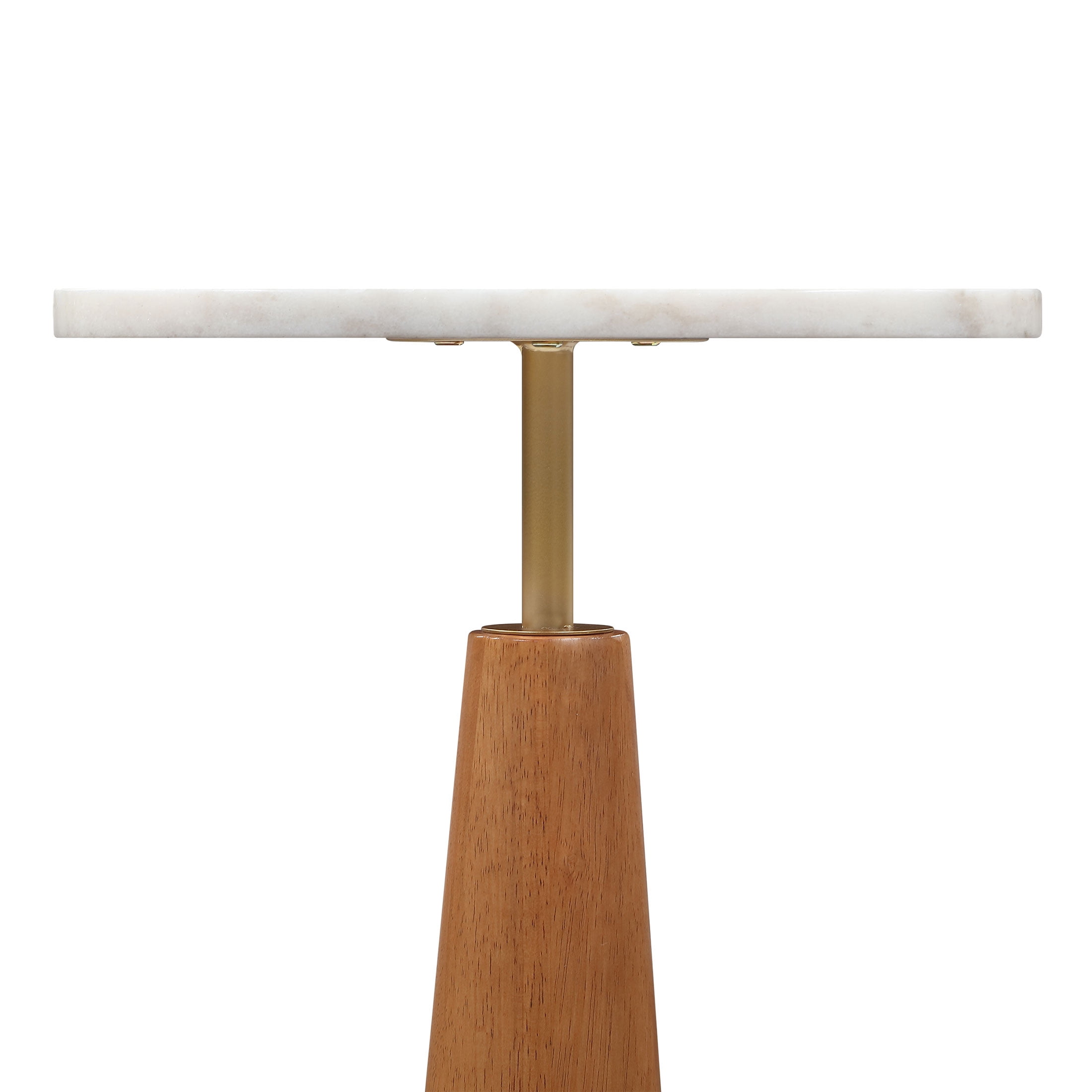 Beautiful Blyth Drink Table by Drew Barrymore, White Marble and Cherry Finish