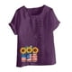 thumbnail image 3 of Vestidos Casuales Para Mujer, Blusas De Mujer De Moda Blusa informal de lino con botones y manga corta estampada para mujer, 3 of 3