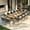 Teak, variant on LayinSun 9 Piece Outdoor Dining Table Set, Aluminum Modern Rectangular Dining Table and All-Weather Wicker Chairs Set for Patio Deck Indoor Decor Kitchen