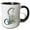 Black/White, variant on 3drose, Green Boho Lily Monogram Initial S, 11oz Two-tone Blue Mug