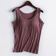thumbnail image 3 of Summer Tops for Women Women Solid Color Tops With Chest Pad No Steel Ring Cup Shirts Wide Strap Integrated Outerwear Yoga Sports Vest Boy Apparel Christmas Top Merry Fitness Car for Top V Neck Red S, 3 of 3