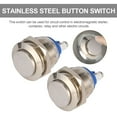 thumbnail image 5 of unbranded 2pcs 19mm High Waterproof Momentary Stainless Steel Metal Push Button (Silver), 5 of 8