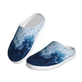 thumbnail image 2 of Fotbe Abstract Ocean Waves Pattern Women's Fuzzy Curly Fur Memory Foam Loafer Slippers Indoor Outdoor Slippers Winter Home Shoes-37/38, 2 of 7