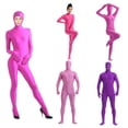 thumbnail image 2 of Chicos rosados, disfraces de Zentai personalizados de Joji rosado, traje de gato, disfraces de Halloween, mono para adultos, cremallera en la entrepierna, ojos abiertos, boca abierta, 2 of 5