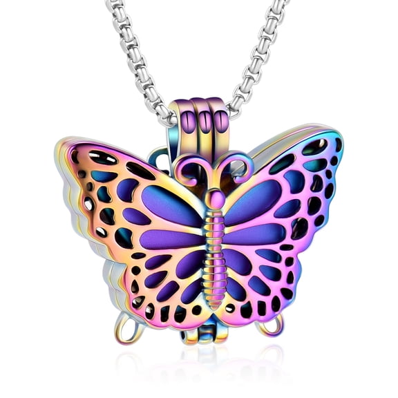 Butterfly Urn Necklaces for Ashes for Women Stainless Steel Pendants Cremation Keepsake Jewelry Mother Daughter Sister Friendship Memorial Gifts