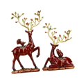 thumbnail image 3 of 2 estatuas de ciervo, esculturas de animales, artesanías coleccionables, resina, alce decorativo Rojo, 3 of 9