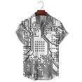 thumbnail image 5 of Camisa con estampado 3D de chip electrónico para hombre, camisa retro minimalista informal de verano, camisa personalizada con botón de ingeniero para hombre, 5 of 5