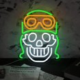 thumbnail image 5 of UPONRAY Skull Neon Signs, 13.8"*12.6" Dimmable & USB-Powered LED Neon Light, Stylish Wall Decor for Halloween Party, Home, Bar, Shop, Haunted House, 5 of 9