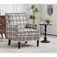 thumbnail image 3 of Leumius Modern Accent Chair with Wood Legs,Vintage Upholstered Armchair Single Sofa Chair Reading Accent Chair for Living Room Bedroom Office,Coffee, 3 of 4