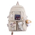 thumbnail image 4 of Bolsa Mochila multibolsillos de nailon para estudiantes Mochila escolar con cremallera grande (Beige) Likrtyny Para Estrenar, 4 of 8