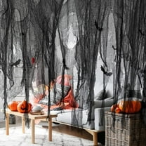 Ebaokuup 500 x 39 Inch Large Size Halloween Creepy Cloth, Halloween Black Scary Spooky Cloth, Windows Doorways Cover Gauze for Halloweens Haunted House Party Decor