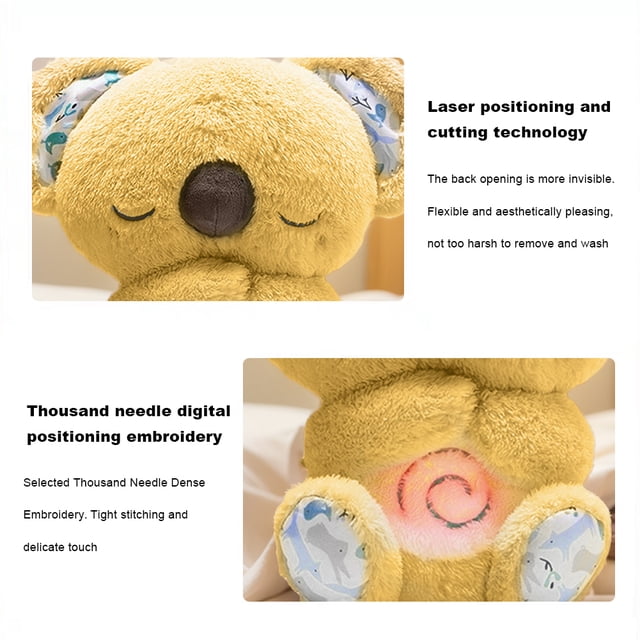 Muñeca Koala Comfort Con Luces Musicales Chupete para Dormir Bebés Recién Nacidos () Amarillo