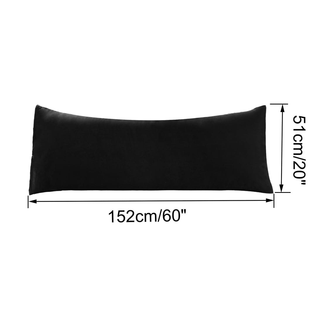 Unique Bargains Microfiber Solid Long Body Pillowcases, 2-Pack Black 20" x 60"
