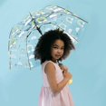 thumbnail image 4 of 1Pcs Kids Clear Bubble Umbrella with an Easy Grip Curved Handle, Safety Transparent Dome Bubble Umbrella for Toddler Boys Girls-Rainbow Clouds Pattern, 4 of 8