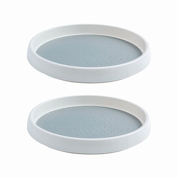 2PCS Rotating Spice Organizer Rack Round Multi-Function Storage Tray