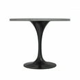 thumbnail image 6 of LeisureMod Verve Mid-Century Modern Round Dining Table with White Resin Top and Black Pedestal Base for Kitchen and Dining Room, 36 Inch, 6 of 7