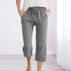 thumbnail image 2 of Trajes de Pantalones para Mujeres Casual Elástico Suelto Recto Recortado con Pantalones de Bolsillo para Citas, Fiesta, Playa, Trabajo, Vacaciones en Casa Y Toda la Temporada, 2 of 7