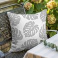 thumbnail image 3 of Throw Pillow Covers 18x18 Inch, Gray Monstera Leaf Decorative Pillow Cases for Couch Sofa Bed, Tropical Plant Foliage Botanical Boho Cotton Linen Square Home Decor Pillowcases with Hidden Zipper, 3 of 9