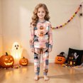 thumbnail image 2 of NOLDARES Kids Halloween Skeleton Pajamas Cotton Pumpkin Ghost Print Sleepwear Toddler Girls Boys Skull Halloween Pjs Sets(Light Gray,2-3 Y), 2 of 9