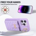 thumbnail image 2 of Nalacover for iPhone 14 Pro Ring Holder Crossbody Wallet Case with Credit Card Slots, Lanyard Shoulder Strap Premium PU Leather Wrist Hand Strap Cover with Kickstand,Purple, 2 of 10