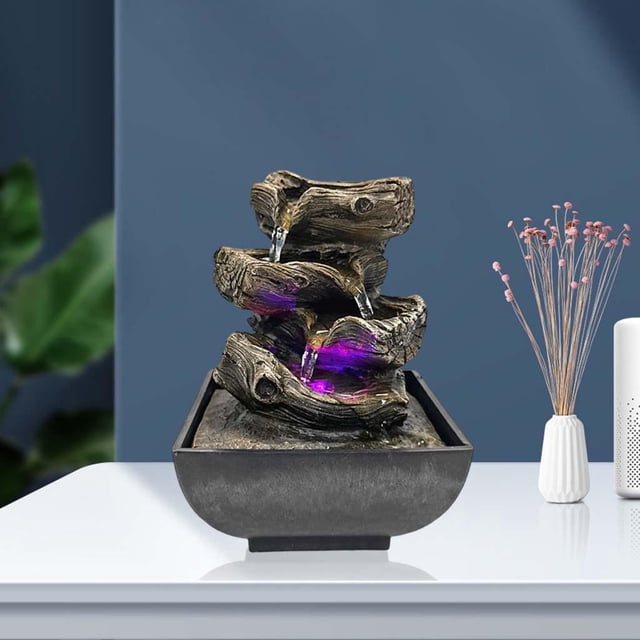 Mini fuente de agua de EE. UU. Incluye bomba sumergible para interiores y exteriores, manualidades de relajación relajantes simples PERO elegante B Fernando Fuente de mesa